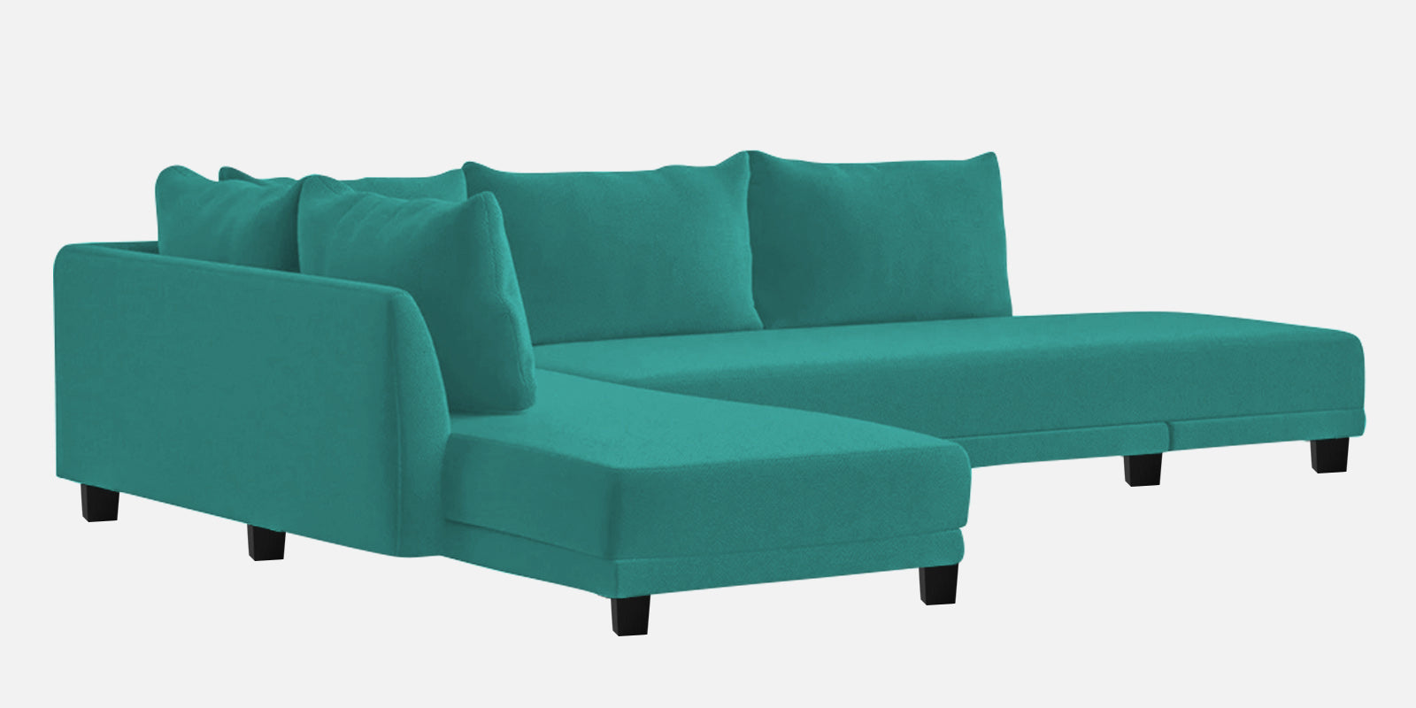 Ira Fabric RHS 6 Seater Sofa Cum Bed In Sea Green Colour