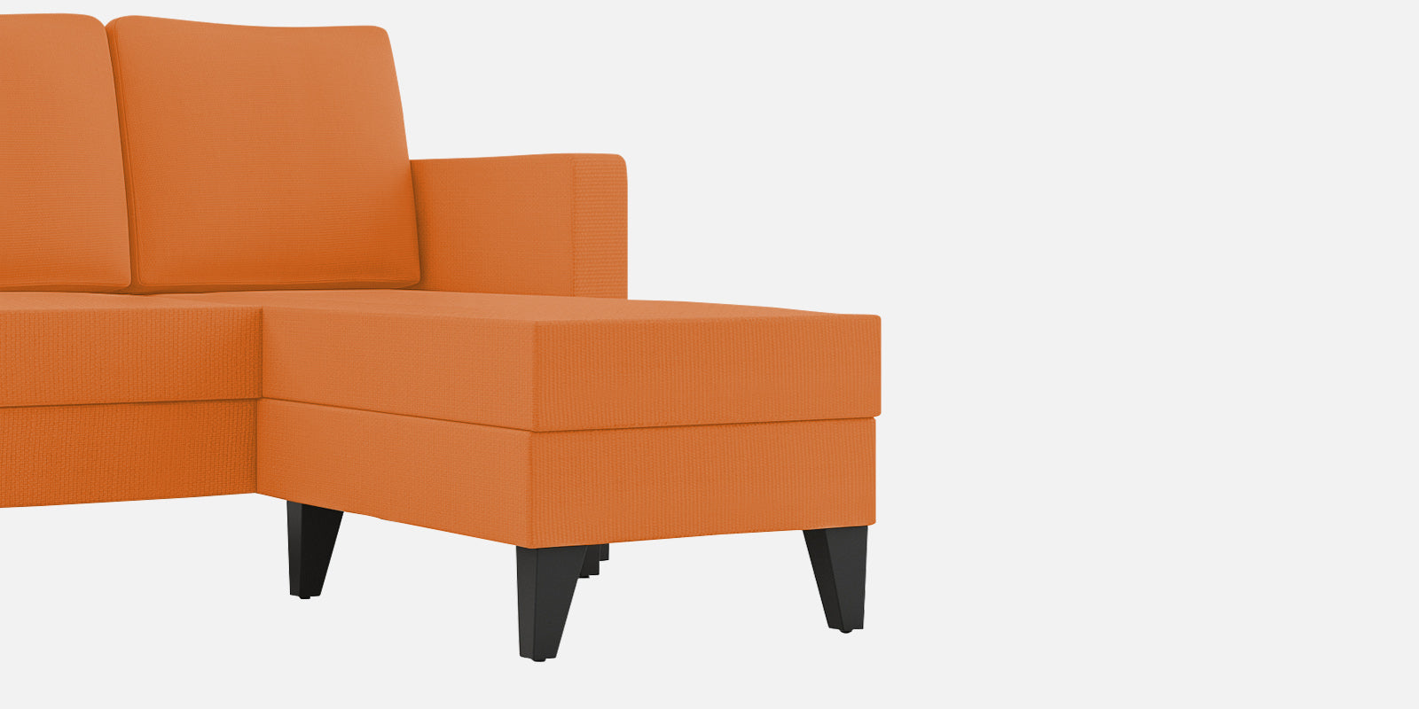 Nori Fabric LHS Sectional Sofa (3 + Lounger) In Dark Orange Colour