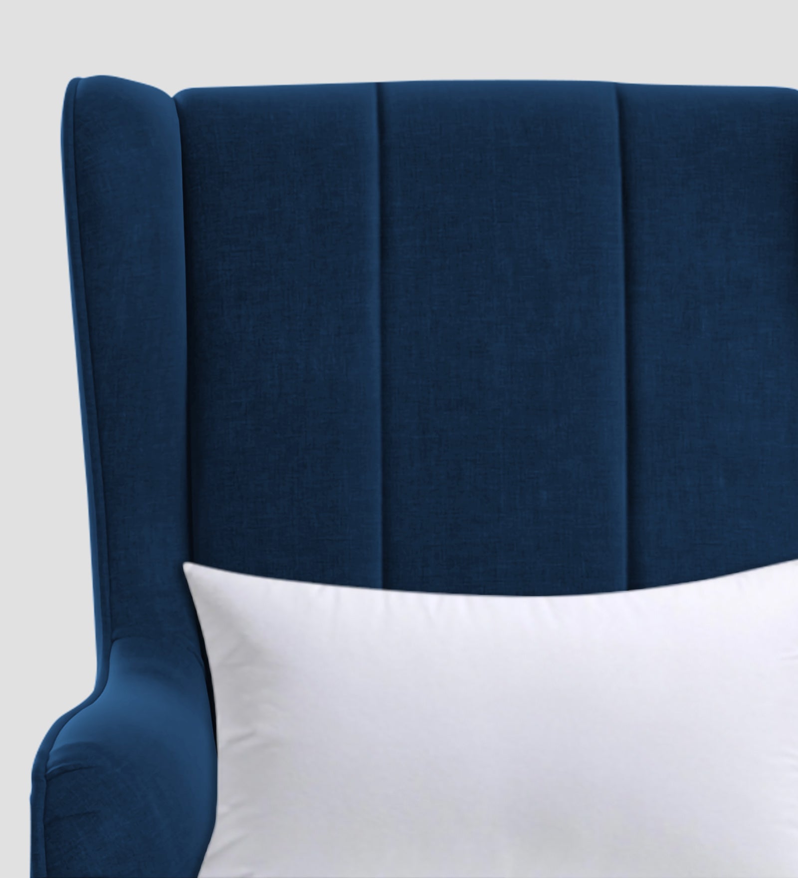 Niya Velvet 1 Seater Wing Chair in Imperial Blue Colour