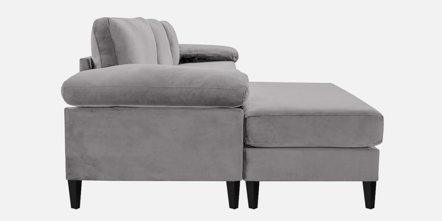 Vegas Velvet Rhs Sectional Sofa 3 Lounger In Concrete Grey Colour - Febonic Living