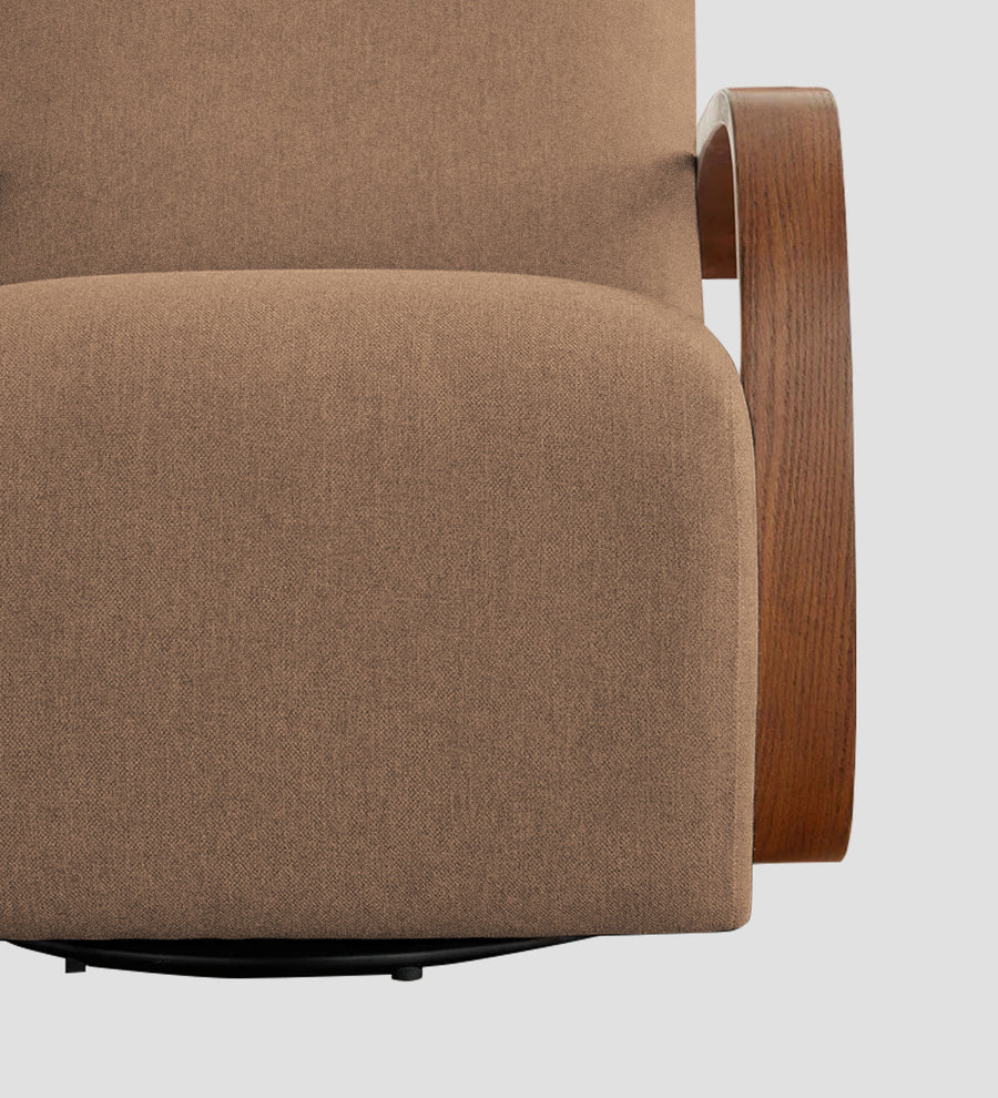 Balma Fabric Swivel Chair In Cosmic Beige Colour - Febonic Living