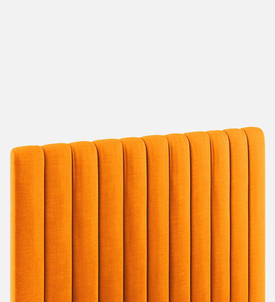 Nivi Fabric Upholstered King Size Bed In Vivid Orange Colour With Drawer Storage - Febonic Living