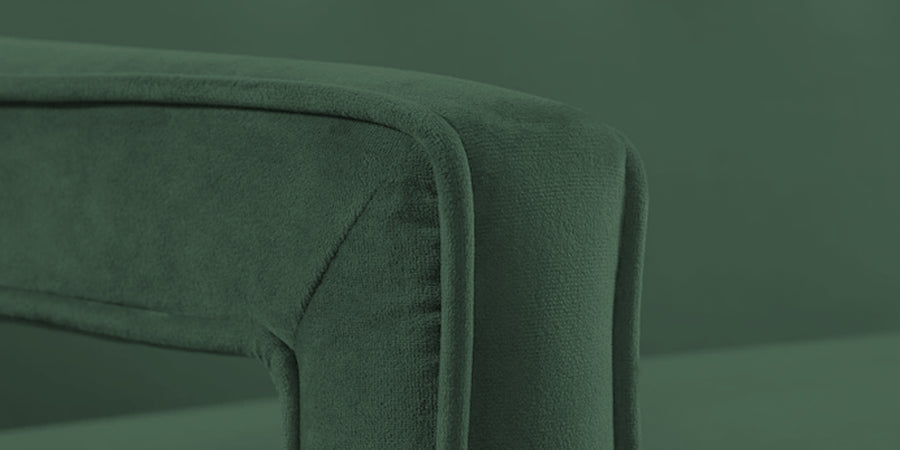 Daffy Velvet 3 Seater Sofa In Amazon Green Colour - Febonic Living