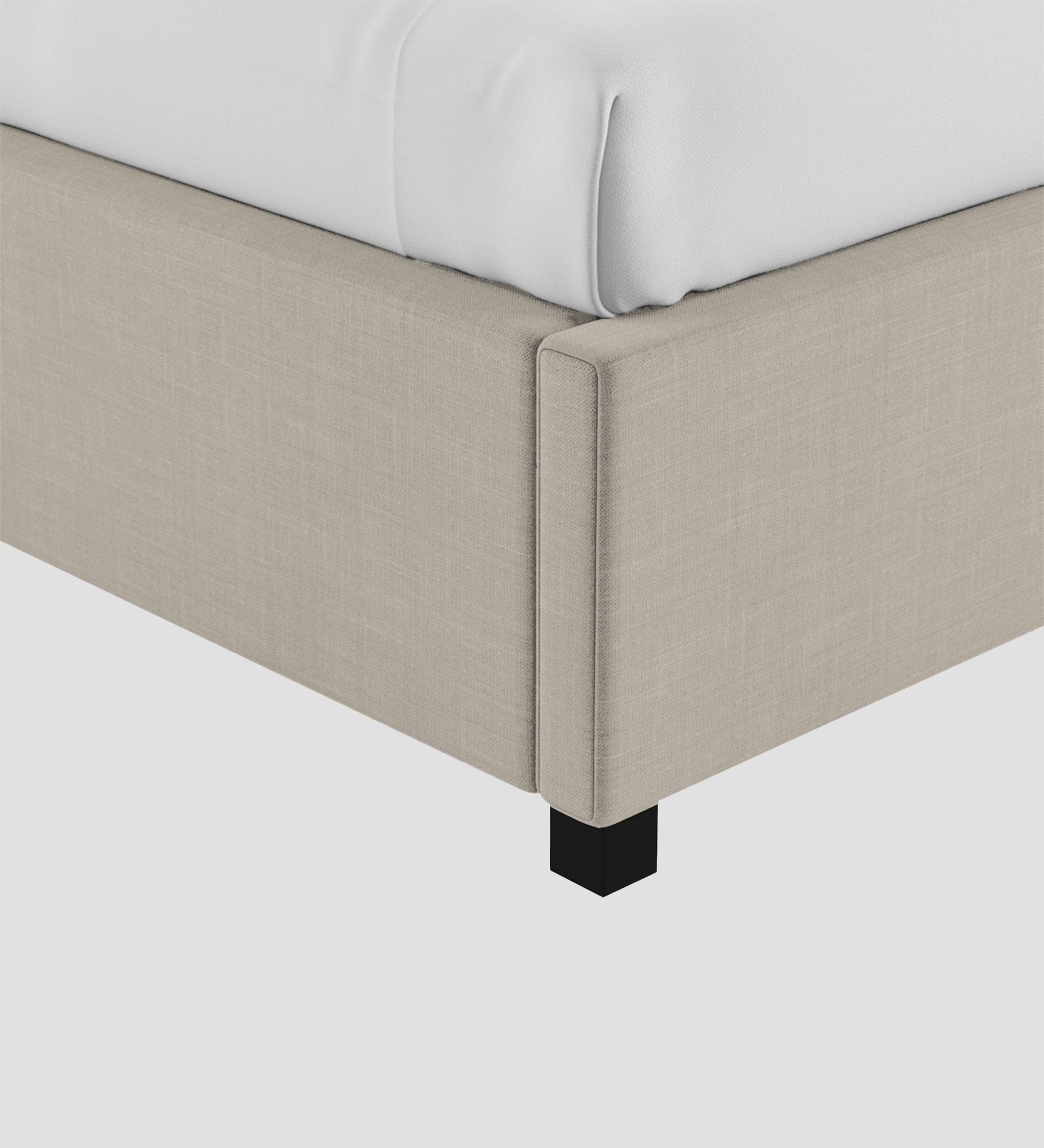 Isko Fabric Upholstered Single Bed in Ash Grey Colour with Box Storage