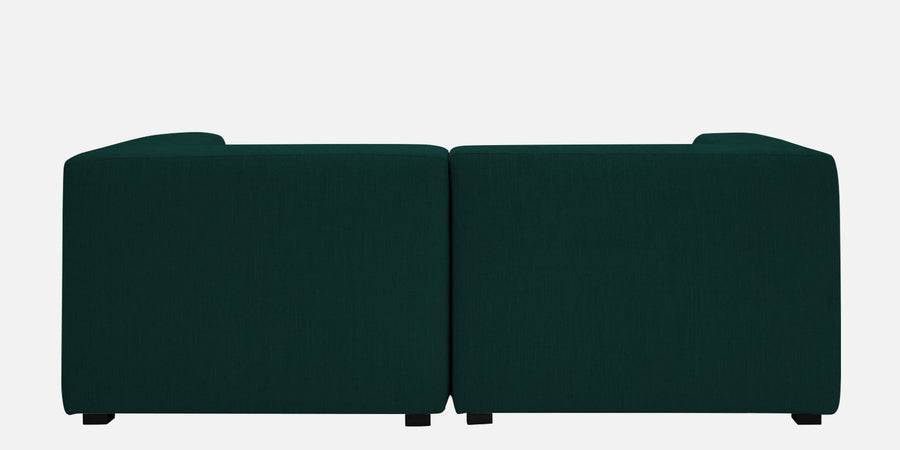Dora Velvet Lhs Sectional Sofa 2 Ottoman Lounger In Forest Green Colour - Febonic Living