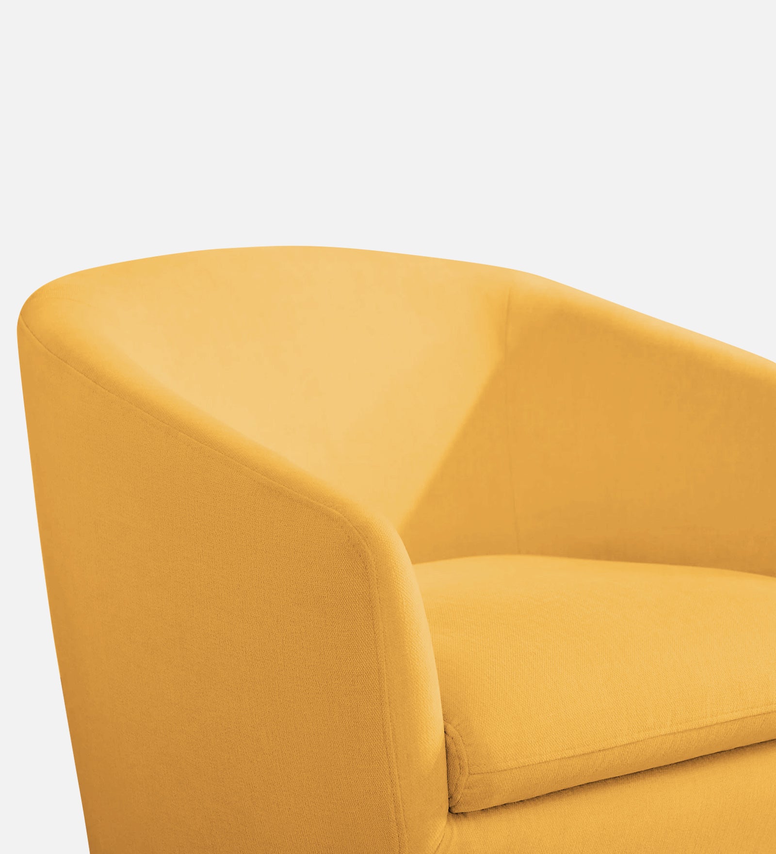 Haddie Velvet Swivel Chair in Turmeric Yellow Colour