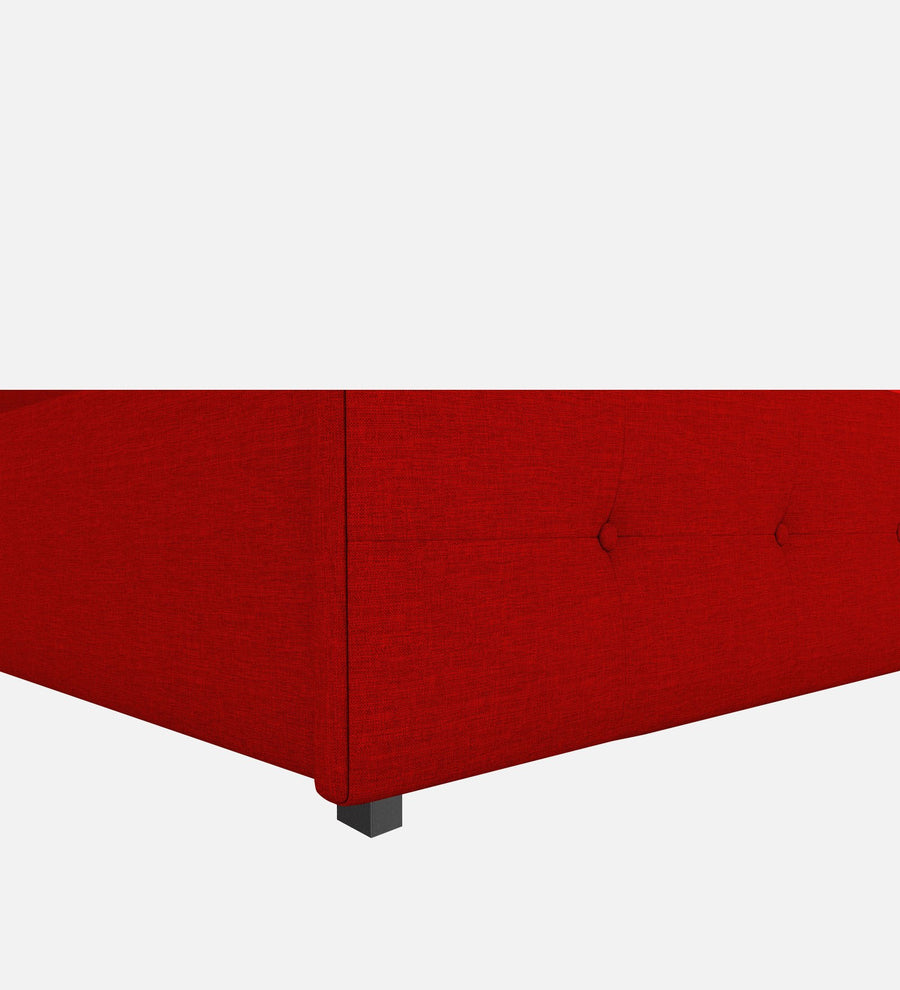 Lido Fabric Upholstered Queen Size Bed In Ruby Red Colour With Drawer Storage - Febonic Living