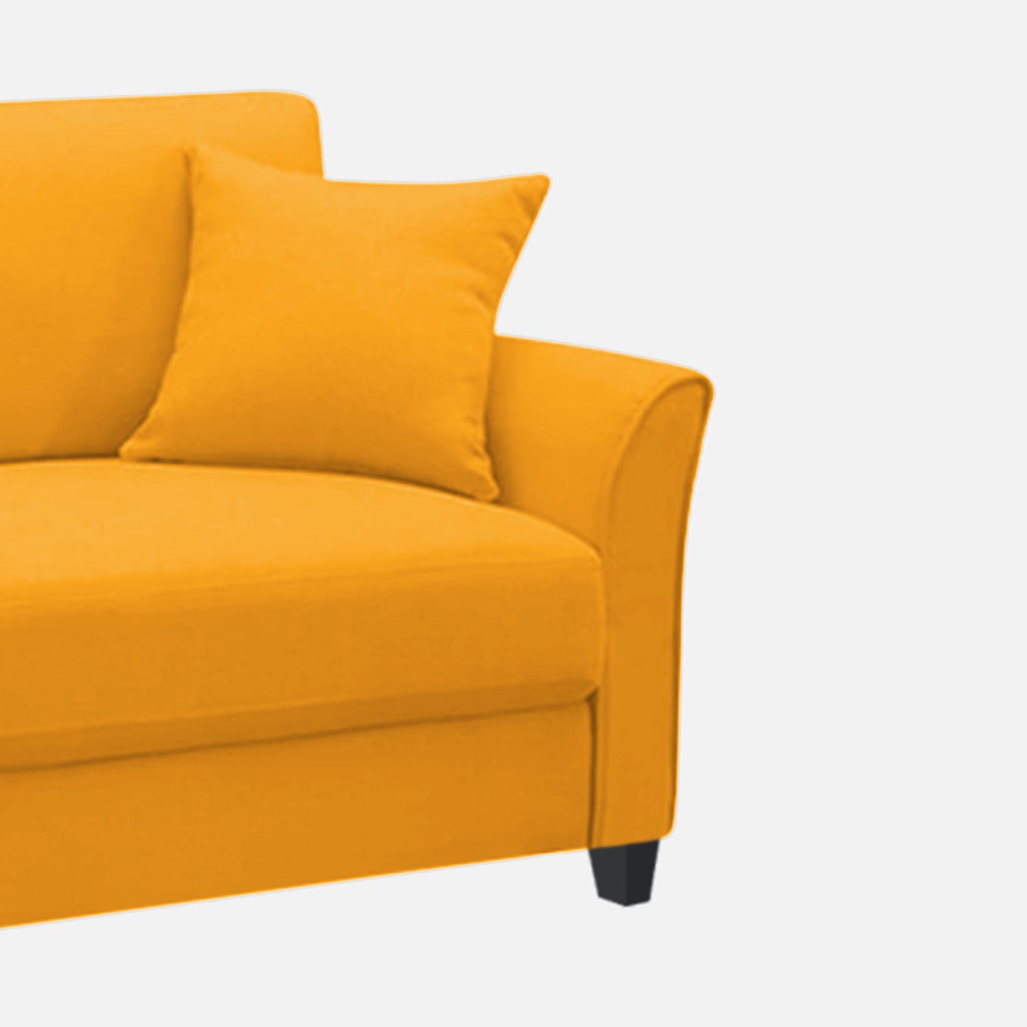 Daroo Velvet 1 Seater Sofa In Safforn Yellow Colour