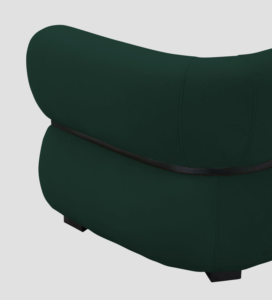 Kula Velvet 1 Seater Sofa In Forest Green Colour - Febonic Living