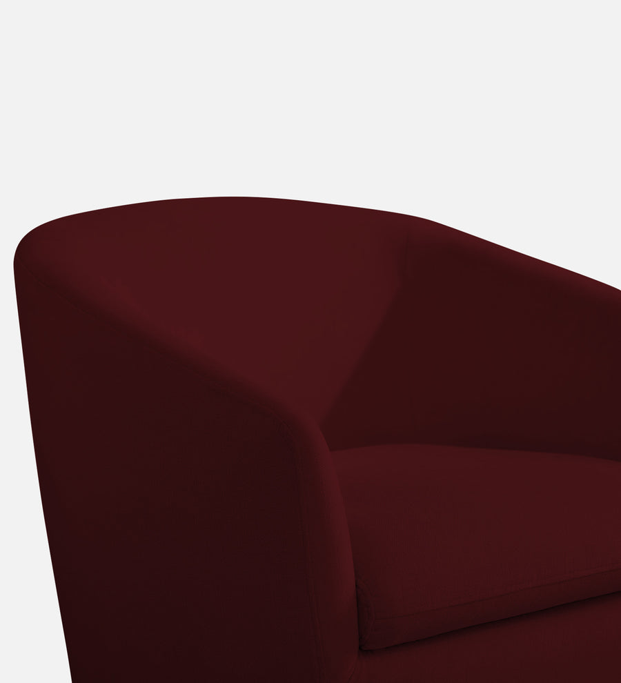 Haddie Velvet Swivel Chair In Blood Maroon Colour - Febonic Living
