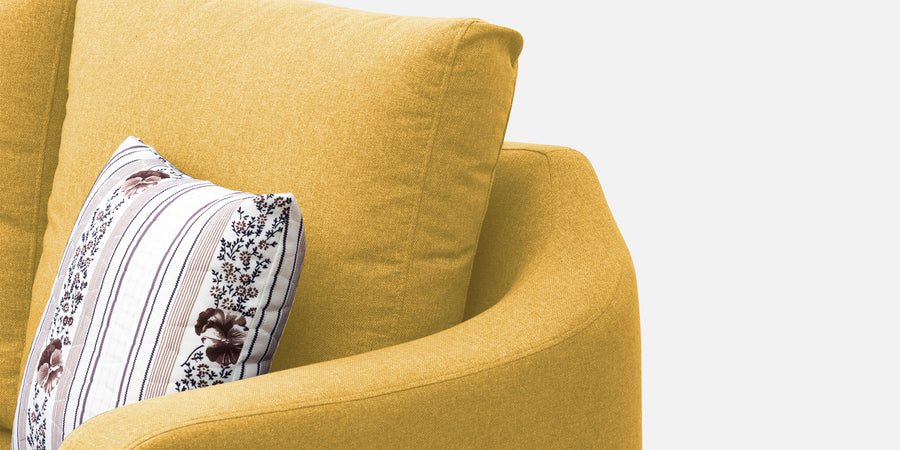 Kevin Fabric 2 Seater Sofa In Bold Yellow Colour - Febonic Living