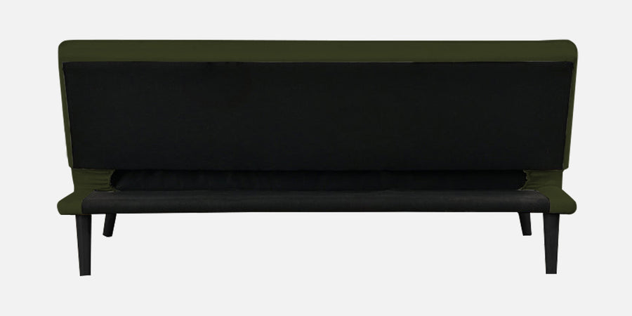 Toner Fabric 3 Seater Convertible Sofa Cum Bed In Olive Green Colour - Febonic Living