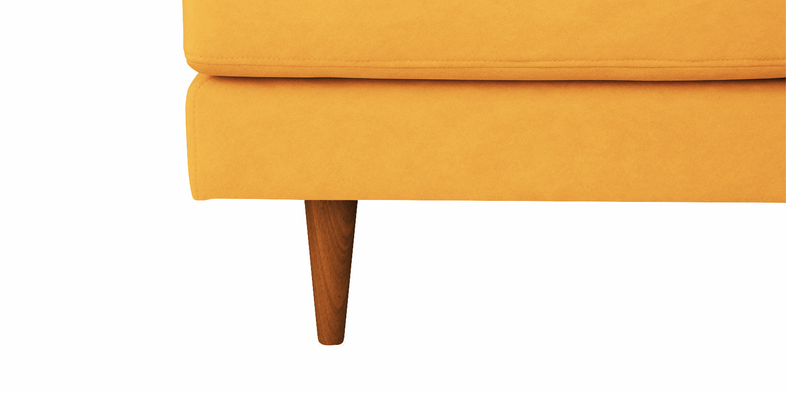 Motra Velvet 3 Seater Sofa in Turmeric yellow Colour