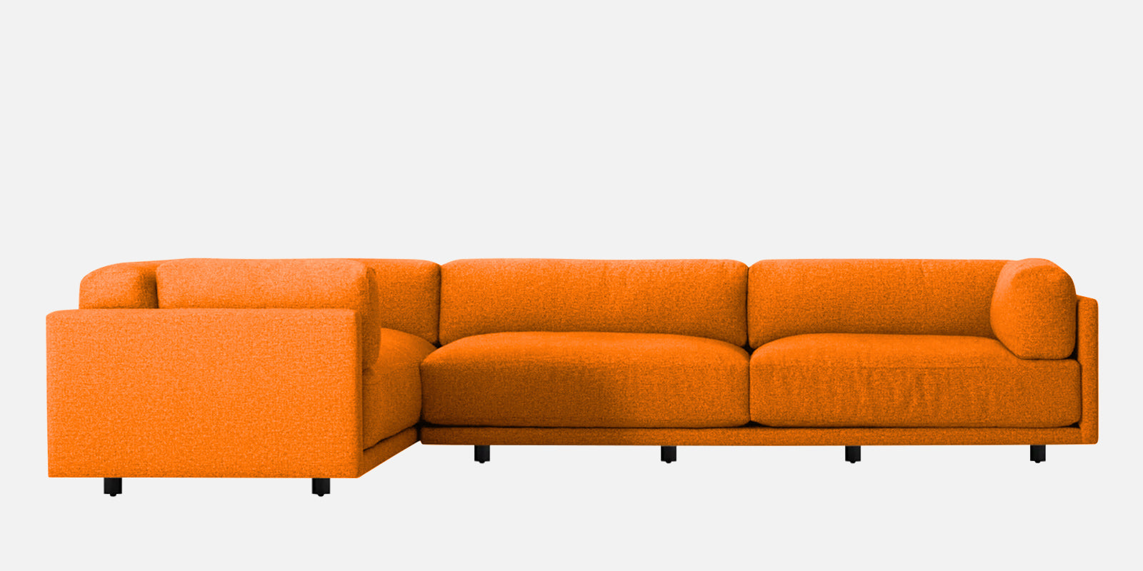 Nixon Fabric 6 Seater LHS Sectional Sofa In Vivid Orange Colour