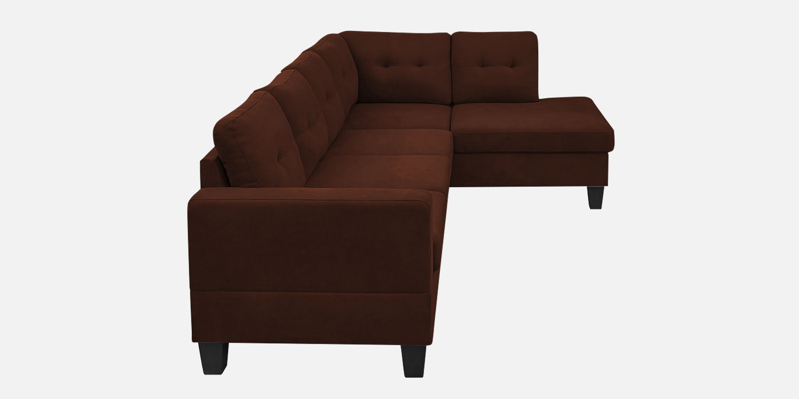 Thomas Fabric LHS Sectional Sofa (3+Lounger) in Coffee Brown Colour