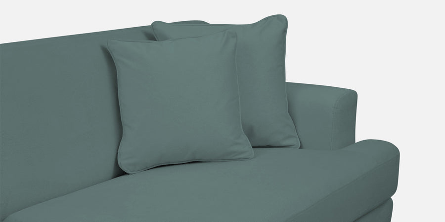Woody Fabric Lhs Sectional Sofa 3 Lounger In Pista Green Colour - Febonic Living