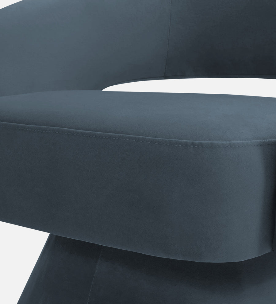 Pendra Velvet Swivel Chair In Oxford Blue Colour - Febonic Living