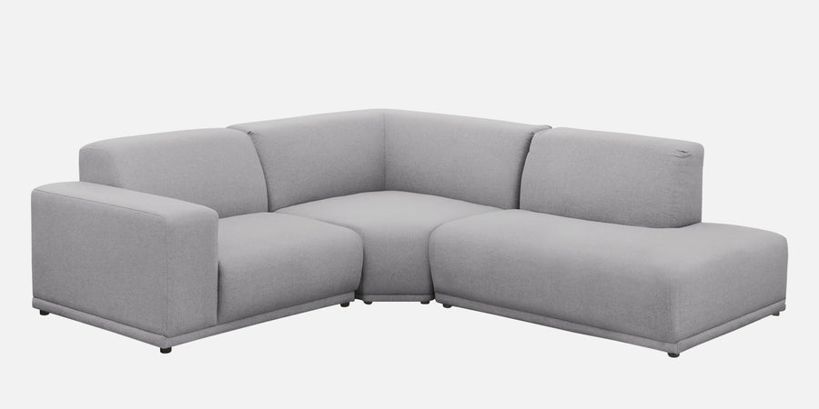 Adam Fabric Rhs Sectional Sofa 3 Ottoman Lounger In Lit Grey Colour - Febonic Living