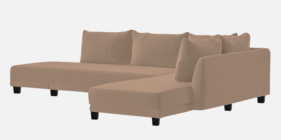 Ira Fabric Lhs 6 Seater Convertible Sofa Cum Bed In Cookie Beige Colour - Febonic Living