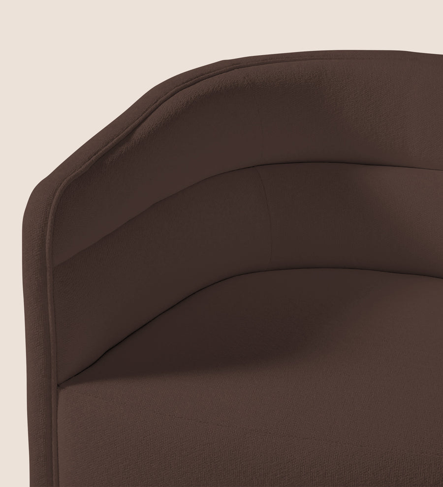 Ria Fabric Swivel Chair In Caramel Brown Colour - Febonic Living