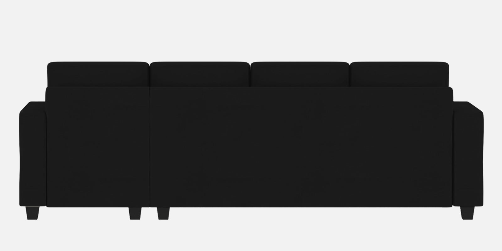 Nabi Fabric LHS Sectional Sofa (3 + Lounger) In Zed Black Colour