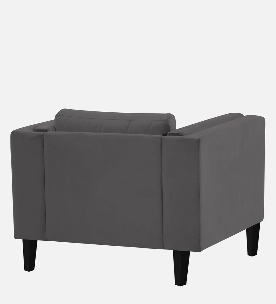 Jasper Velvet 1 Seater Sofa In Davy Grey Colour - Febonic Living