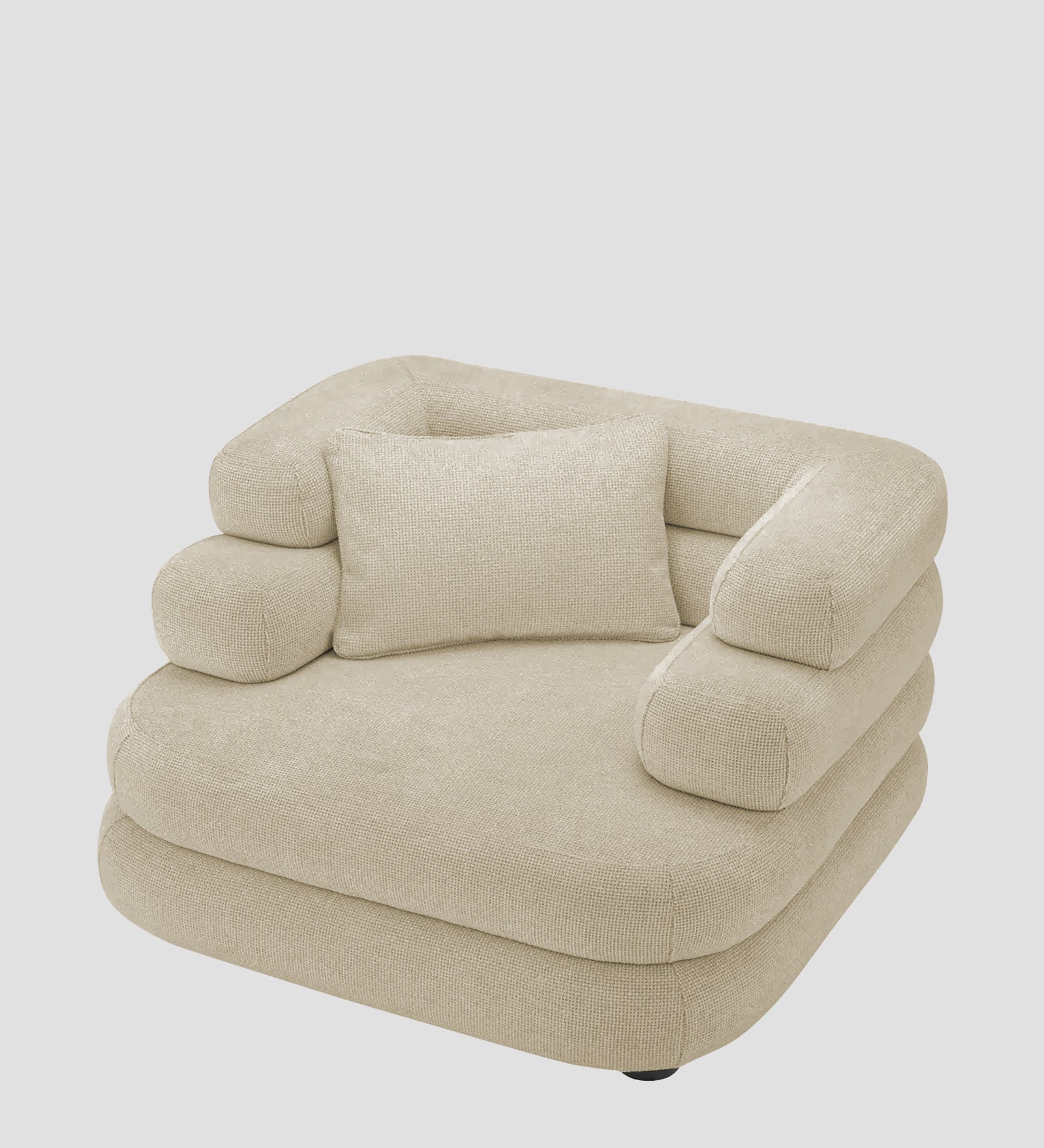 Wener Fabric 1 Seater Sofa in Honey Beige Colour