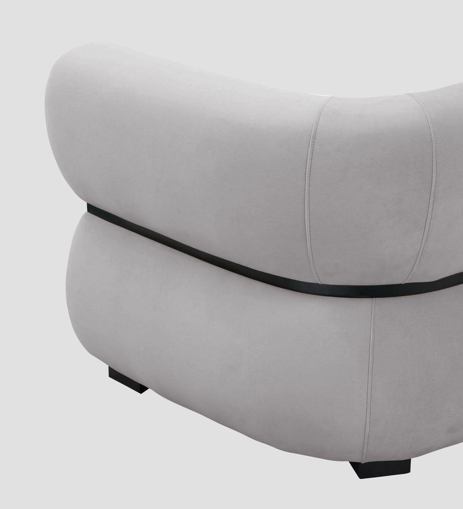 Kula Velvet 1 Seater Sofa In Concrete Grey Colour - Febonic Living