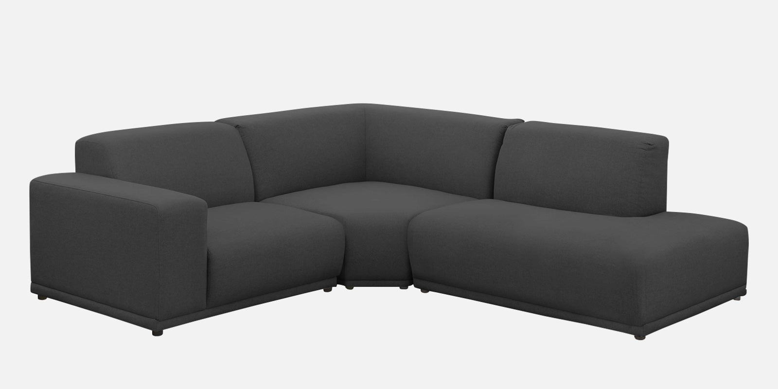 Adam Fabric RHS Sectional Sofa (3 + Lounger) In Charcoal Grey Colour