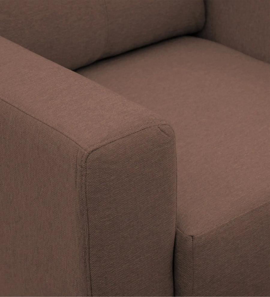 Burban Fabric 1 Seater Sofa In Latte Brown Colour - Febonic Living