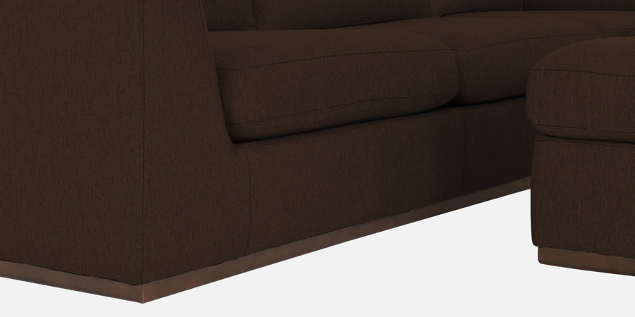 Freedom Velvet 6 Seater Rhs Corner Sofa In Cholocate Brown Colour With Ottoman - Febonic Living
