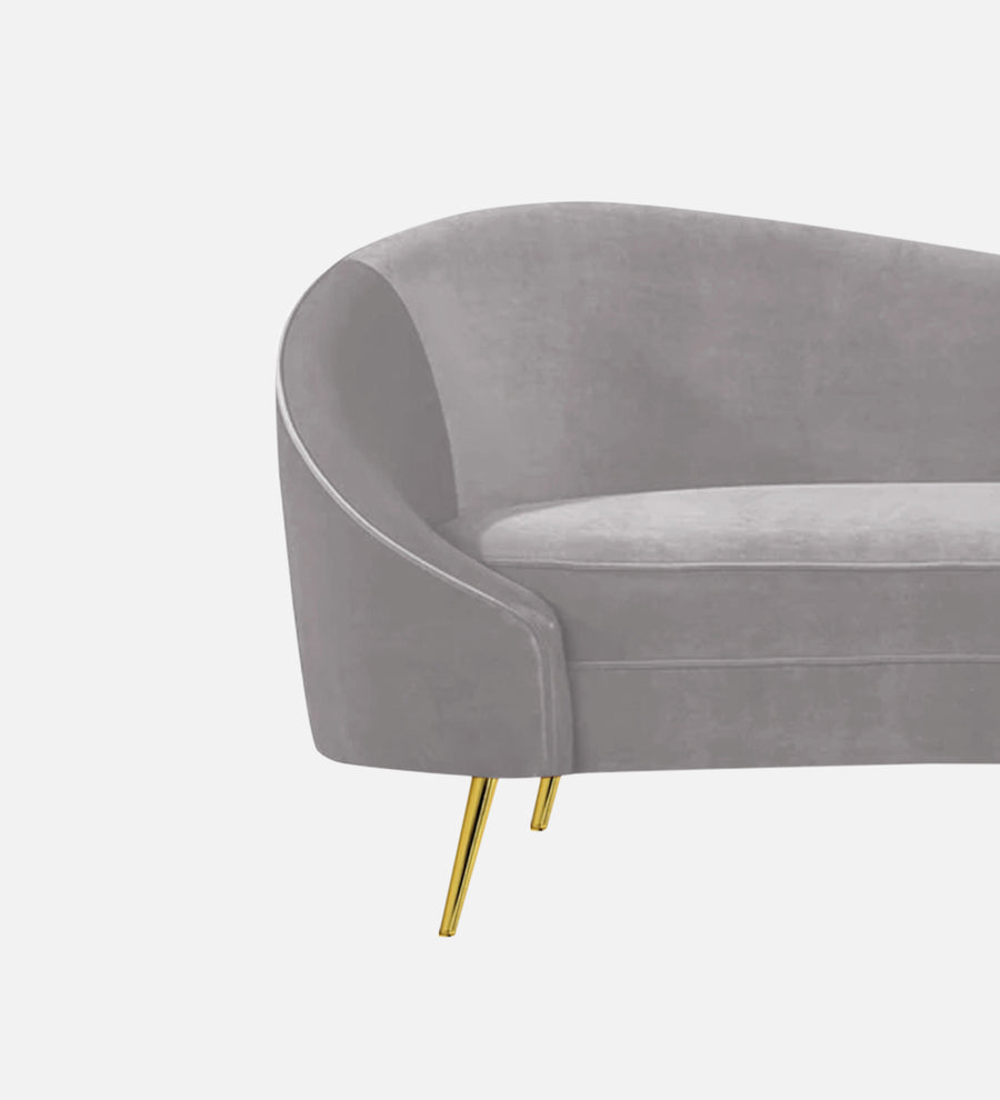Cely Velvet Rhs Chaise Lounger In Concrete Grey Colour - Febonic Living