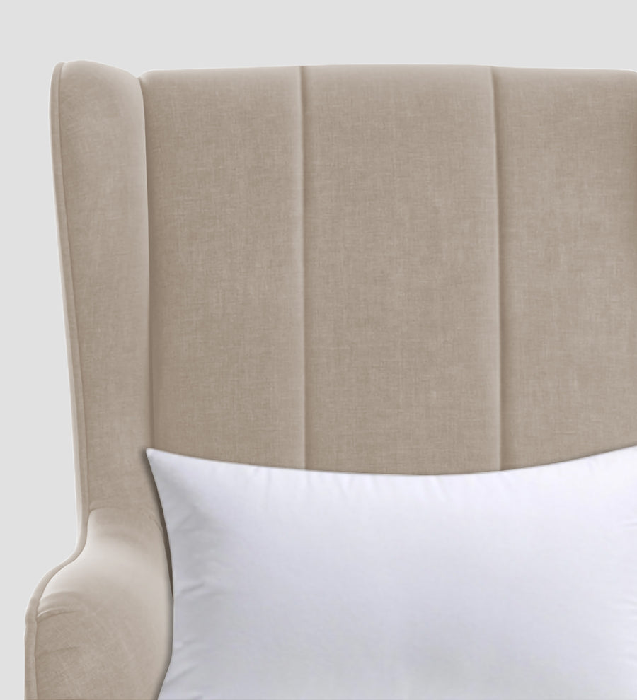 Niya Velvet Wing Chair In Cream Beige Colour - Febonic Living