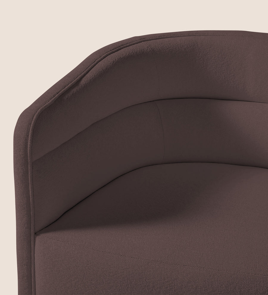 Ria Fabric Swivel Chair In Night Brown Colour - Febonic Living