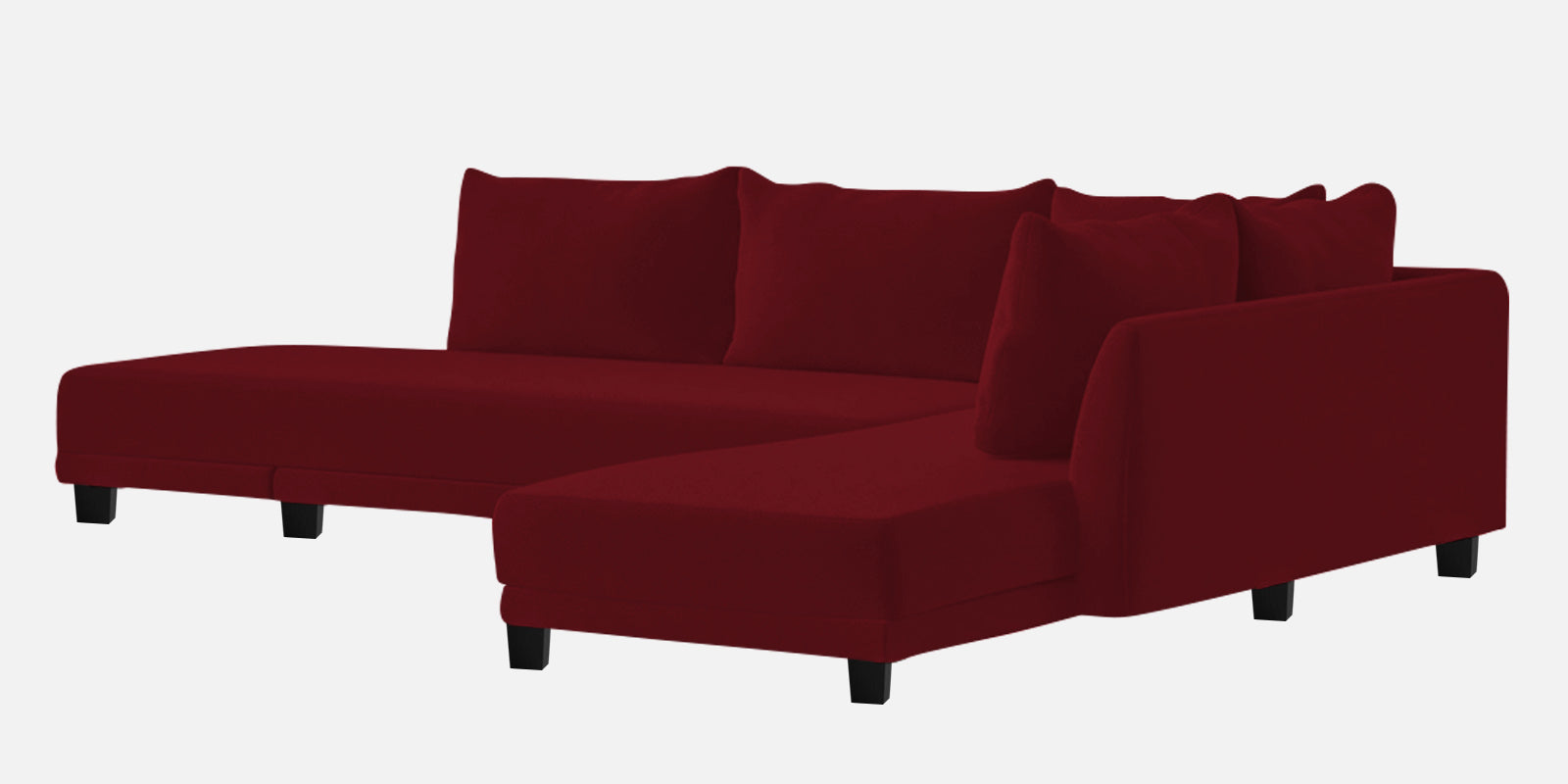 Ira Fabric LHS 6 Seater Sofa Cum Bed In Ruby Red Colour