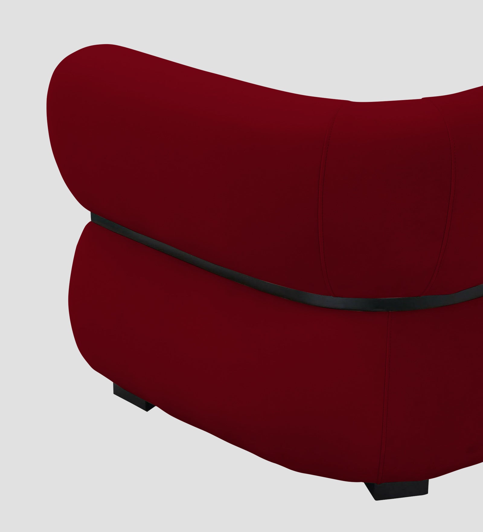 Kula Velvet 1 Seater Sofa In Cherry Red Colour