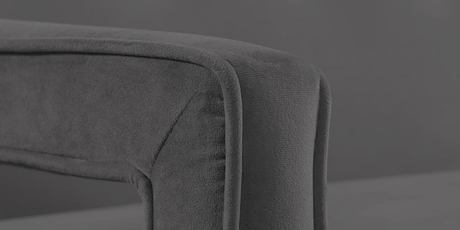 Daffy Velvet 3 Seater Sofa In Davy Grey Colour - Febonic Living