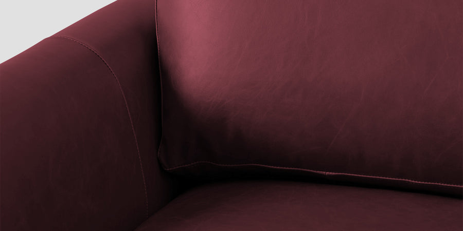 Sterio Leatherette 2 Seater Sofa In Burgundy Maroon Colour - Febonic Living