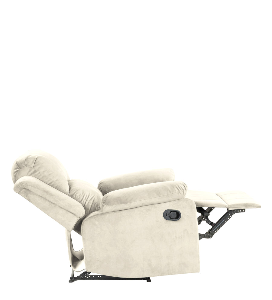 Henry Fabric 1 Seater Motorized Recliner In Ivory Cream Colour - Febonic Living