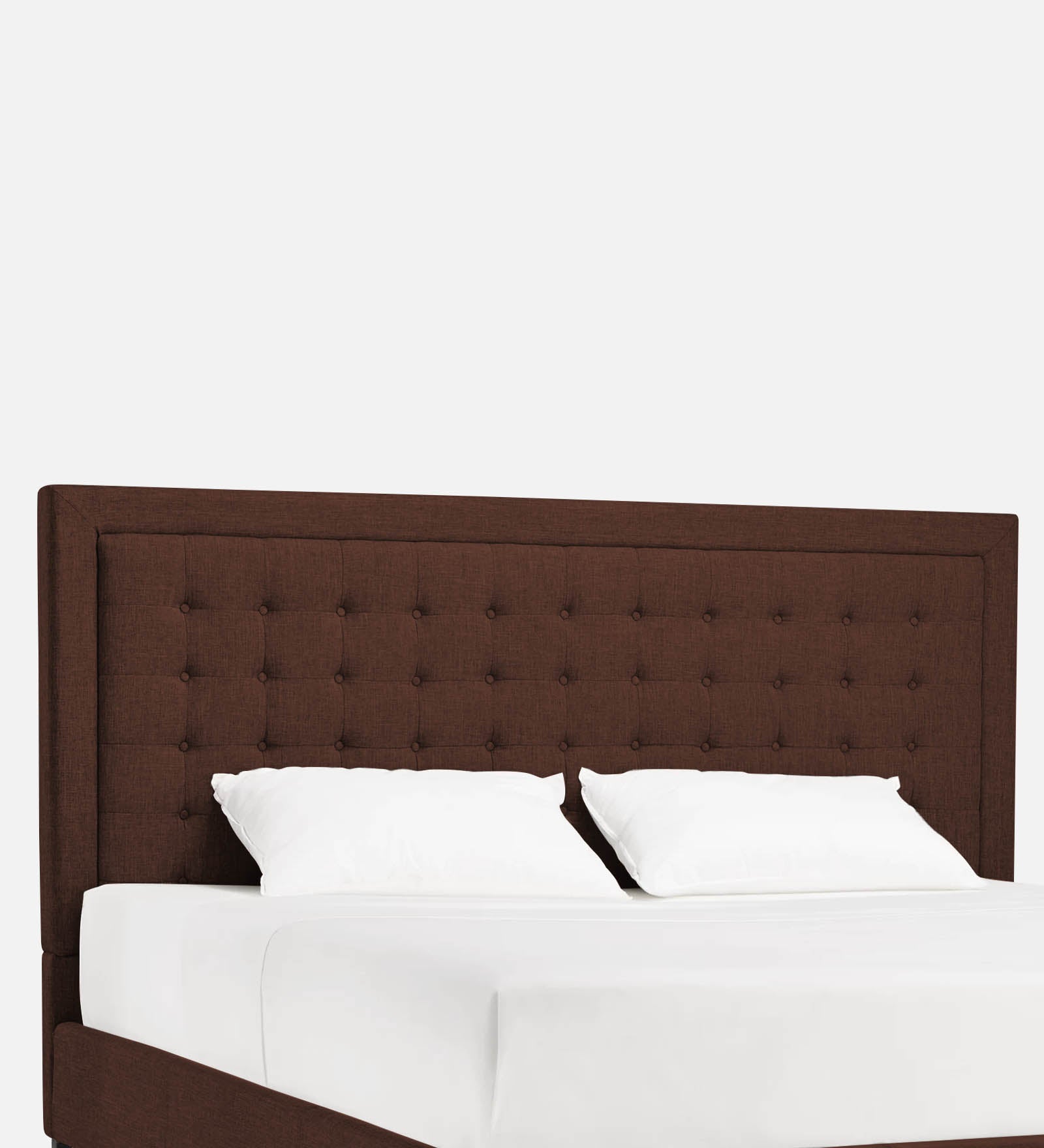 Kaster Fabric King Size Bed In Coffee Brown Colour