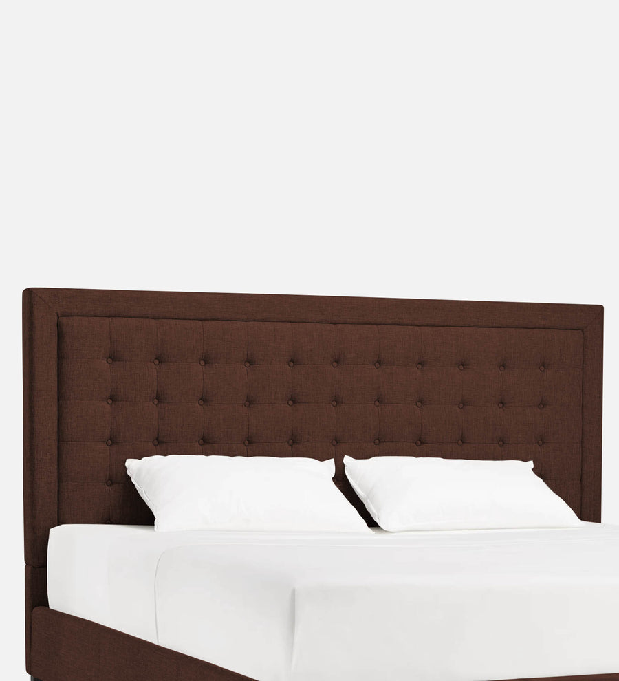 Kaster Fabric Upholstered King Size Bed In Coffee Brown Colour - Febonic Living