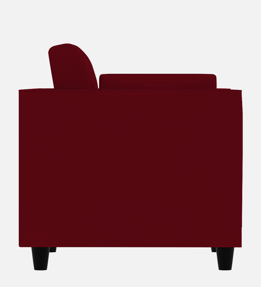 Bristo Velvet 1 Seater Sofa In Cherry Red Colour With Storage - Febonic Living