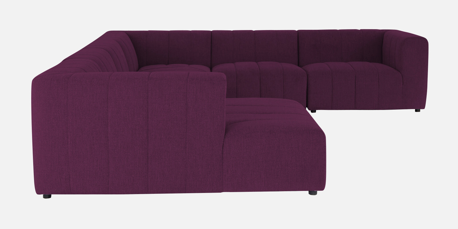 Damo Fabric RHS 8 Seater Sectional Sofa In Greek Purple Colour