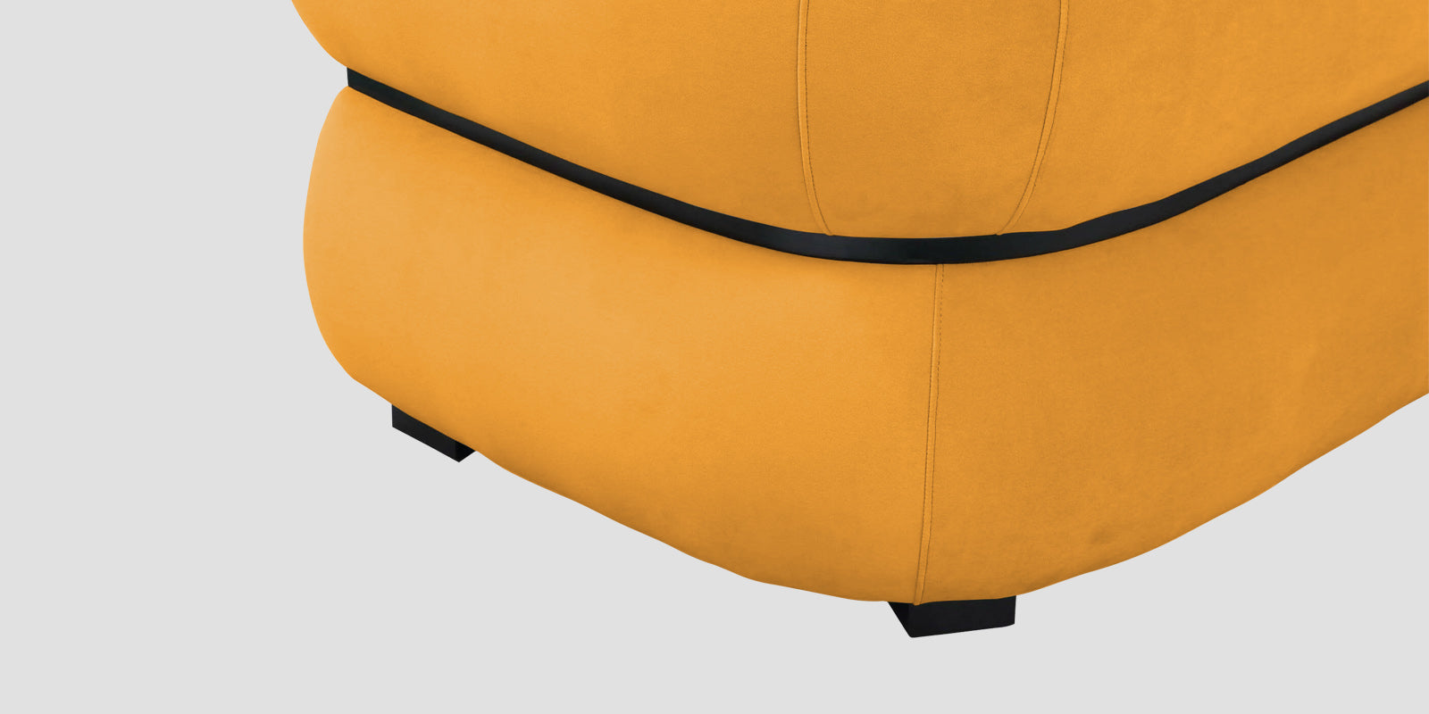 Kula Velvet 3 Seater Sofa In Safforn Yellow Colour