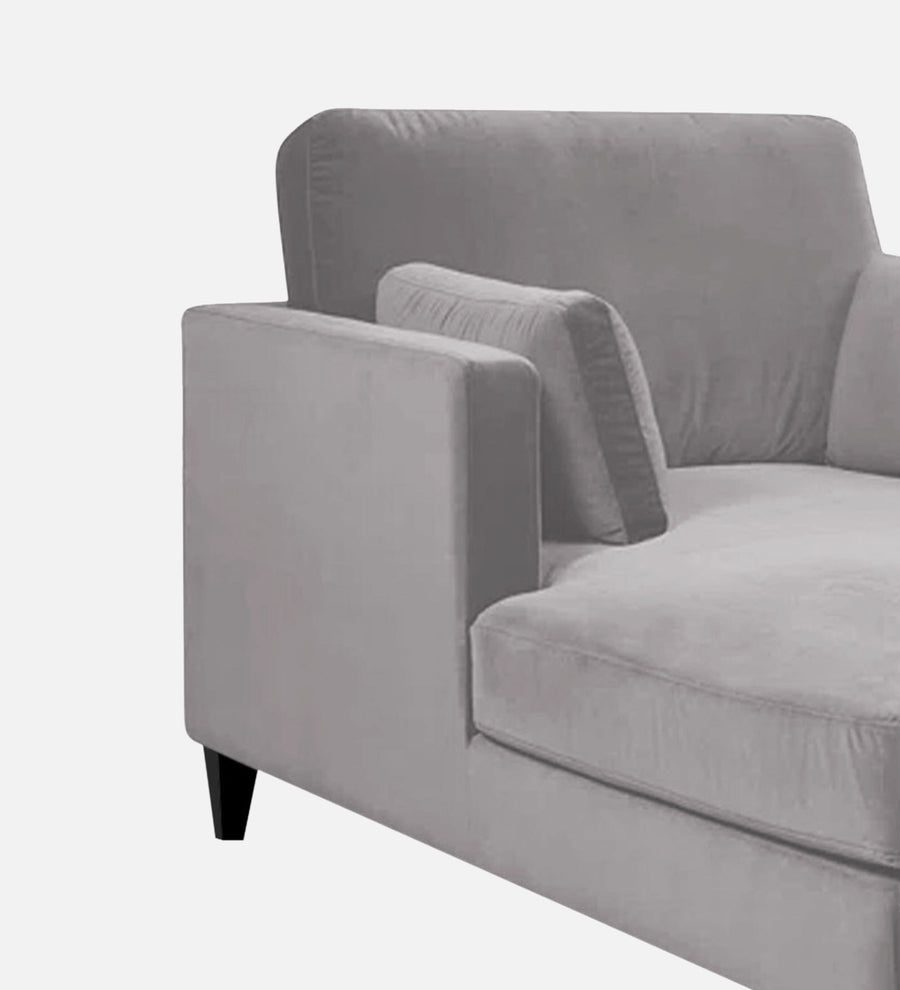 Makou Velvet Chaise Lounger In Concrete Grey Colour - Febonic Living