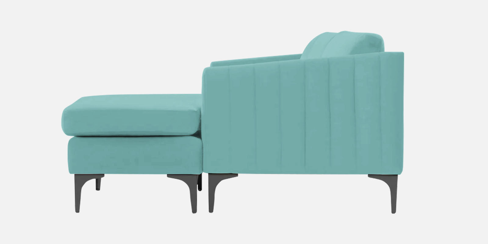 Haru Fabric RHS Sectional Sofa (2+Lounger) in Barmunda Aqua Colour