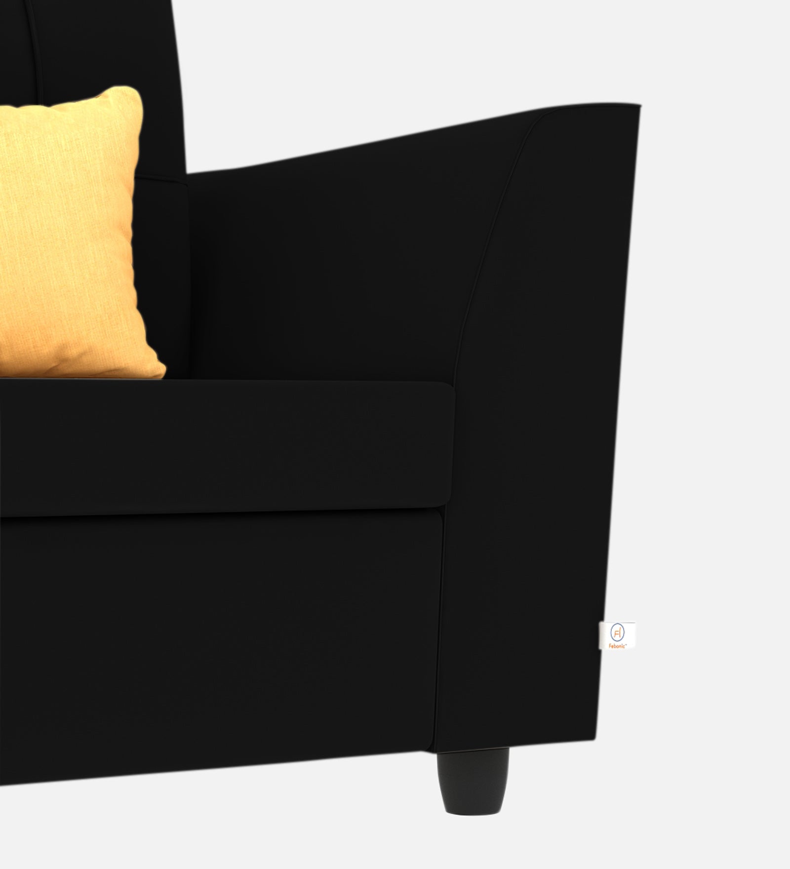 Nestin Velvet 1 Seater Sofa in Adam Black Colour