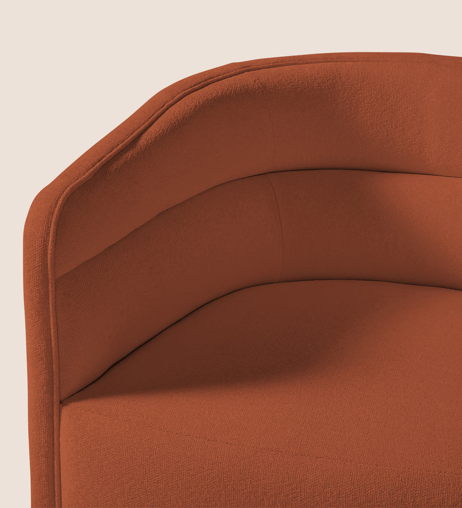 Ria Fabric Swivel Chair In Royal Orange Colour - Febonic Living