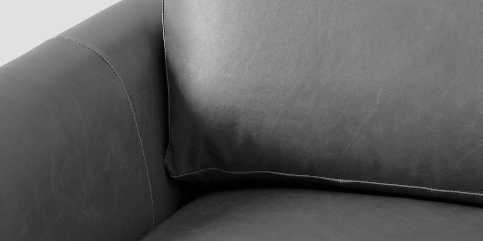 Sterio Leatherette 2 Seater Sofa In Dim Grey Colour - Febonic Living