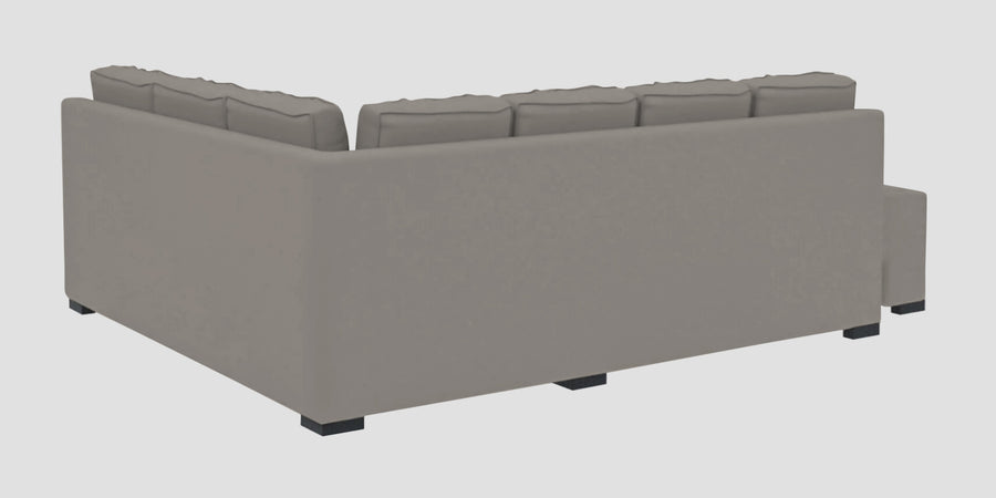 Corby Velvet Rhs 6 Seater Convertible Sofa Cum Bed In Echo Grey Colour - Febonic Living